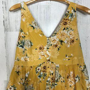 Torrid Women's Plus Size 3 Yellow Floral Challis Maxi Dress